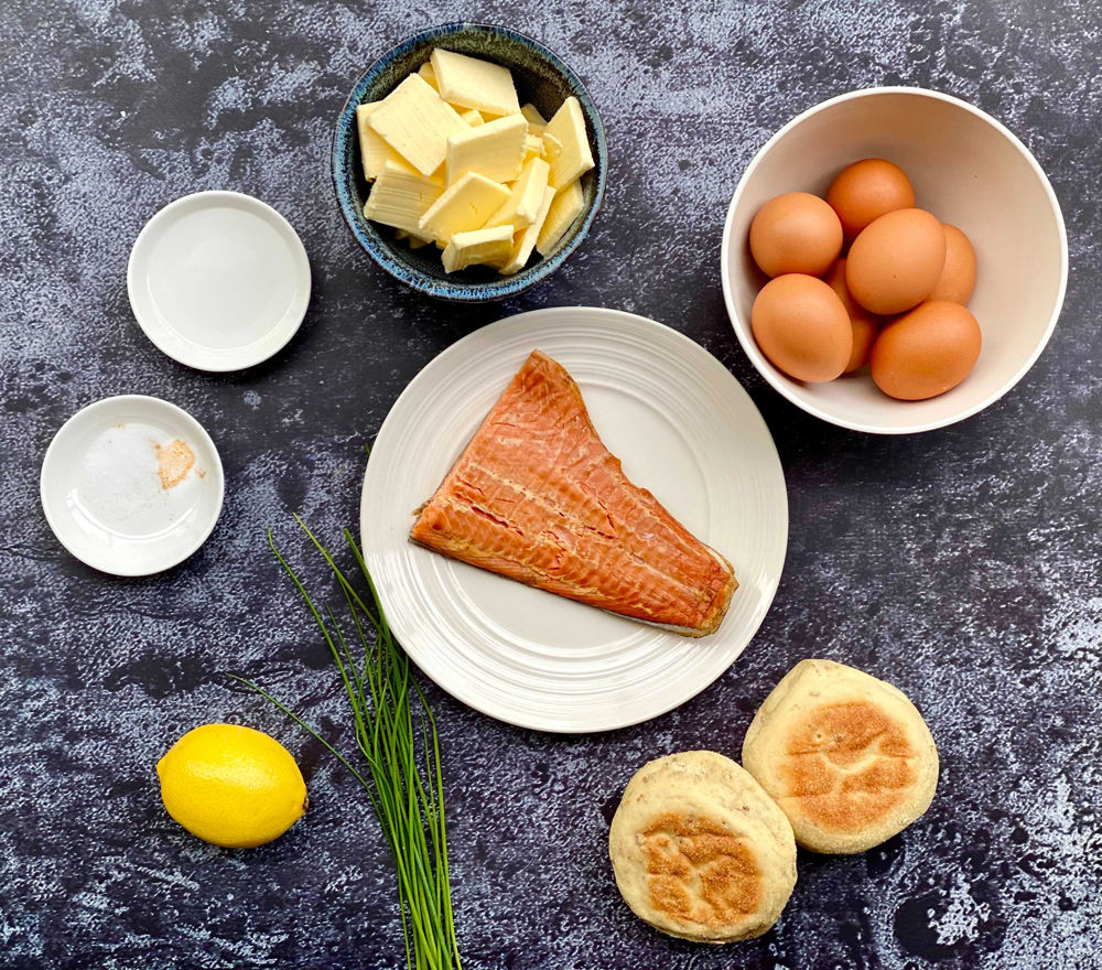 Smoked Trout Eggs Benedict Ingredients